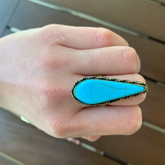 Statement boho turquoise ring - Picture 3 of 3